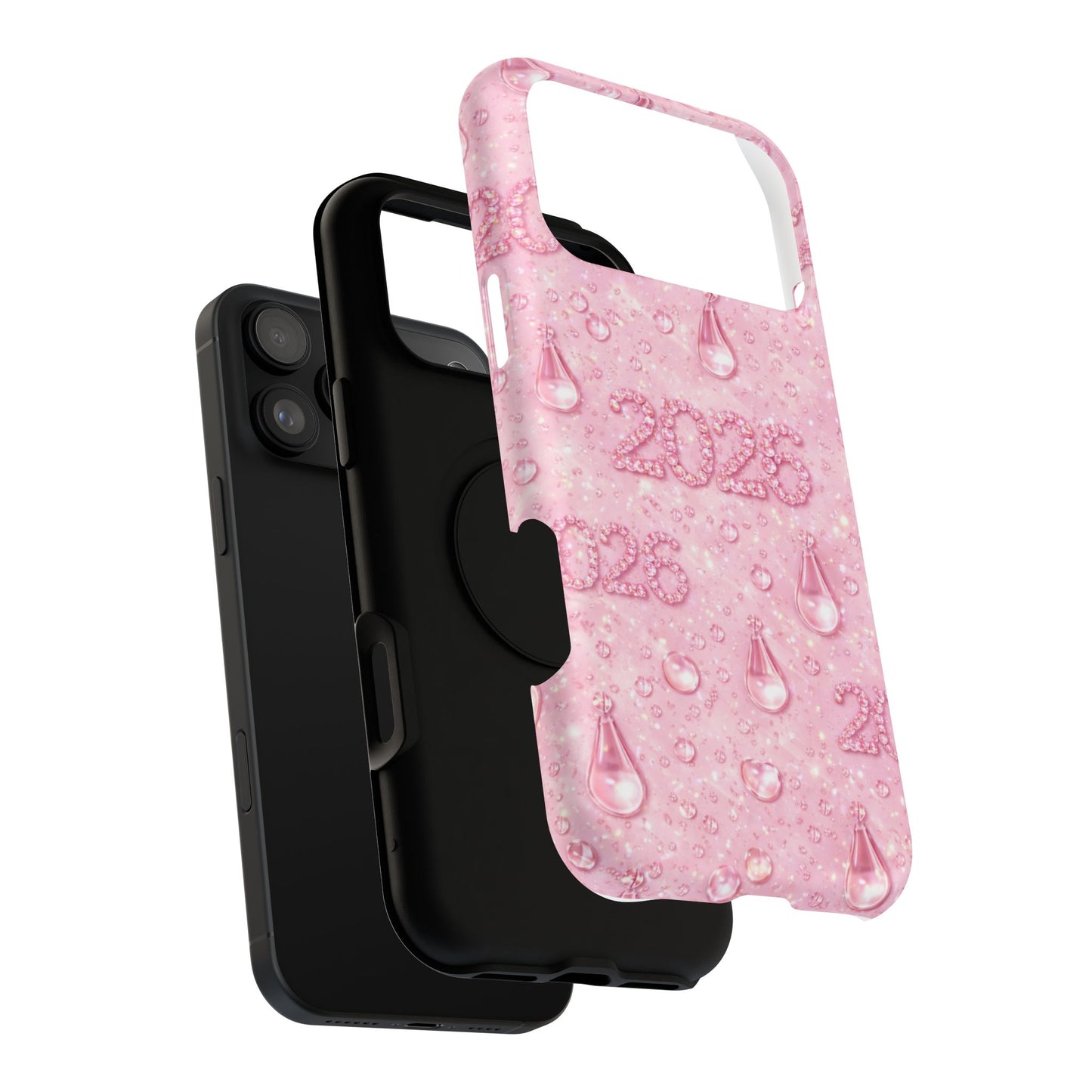 2026 Pink Waterdrop Phone Case — Impact-Resistant Protective Cover