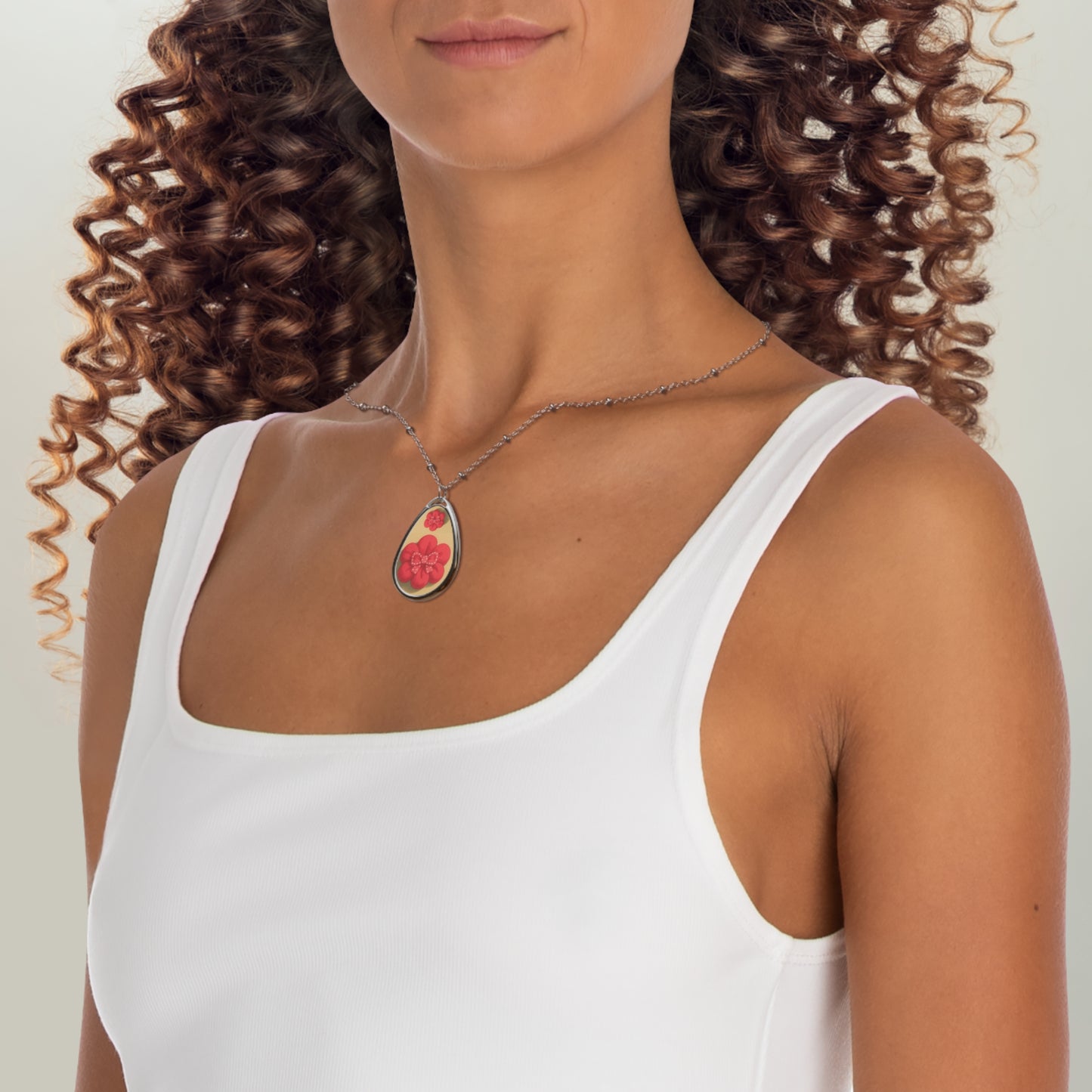 Floral Oval Necklace - Elegant Jewelry for Every Occasion