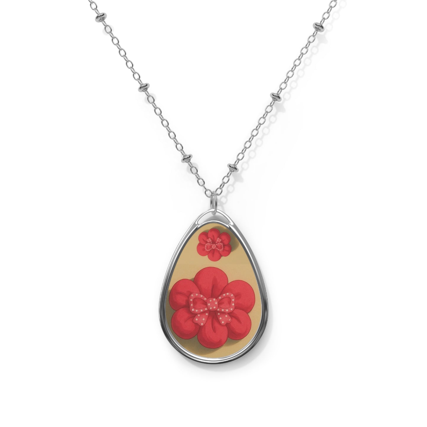 Floral Oval Necklace - Elegant Jewelry for Every Occasion