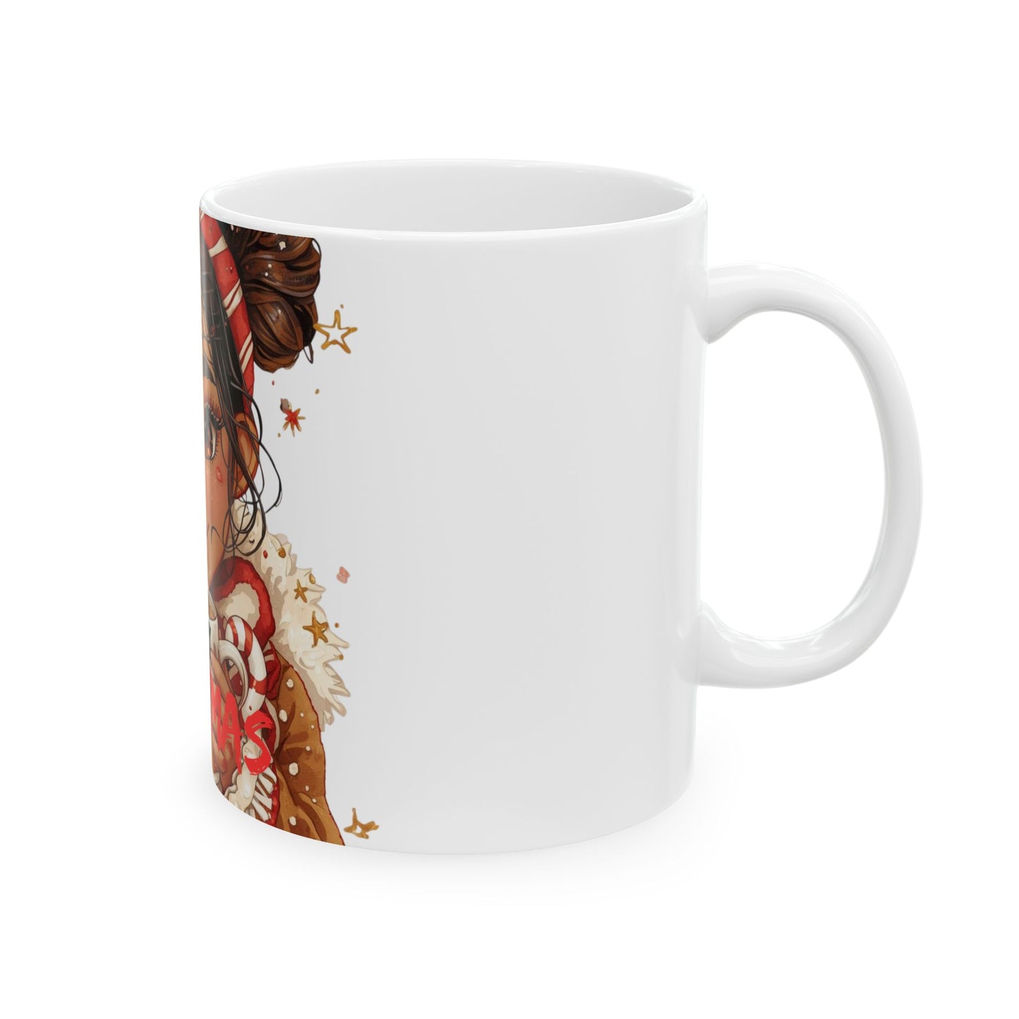 Christmas Girl Ceramic Mug — Merry Christmas Hot Cocoa Holiday Gift (11oz & 15oz)
