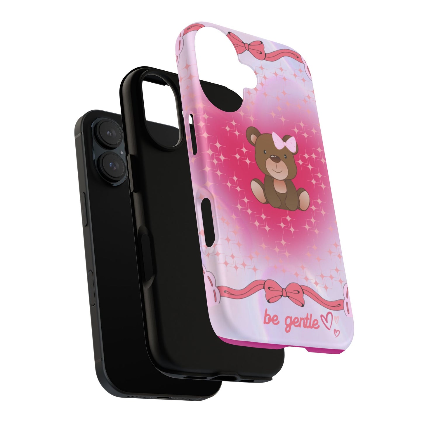 Cute Bear iPhone Case - 'Be Gentle' Design for Kids & Animal Lovers