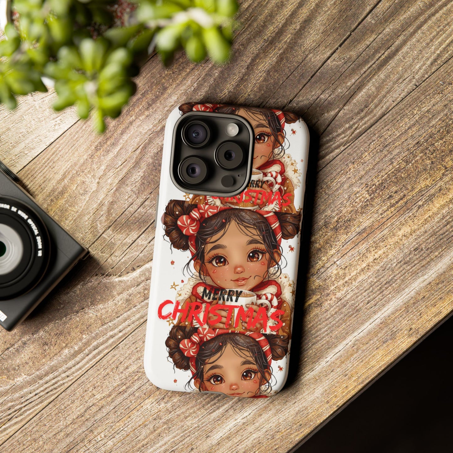 Christmas Girl Phone Case — "Merry Christmas" Cute Holiday Phone Cover
