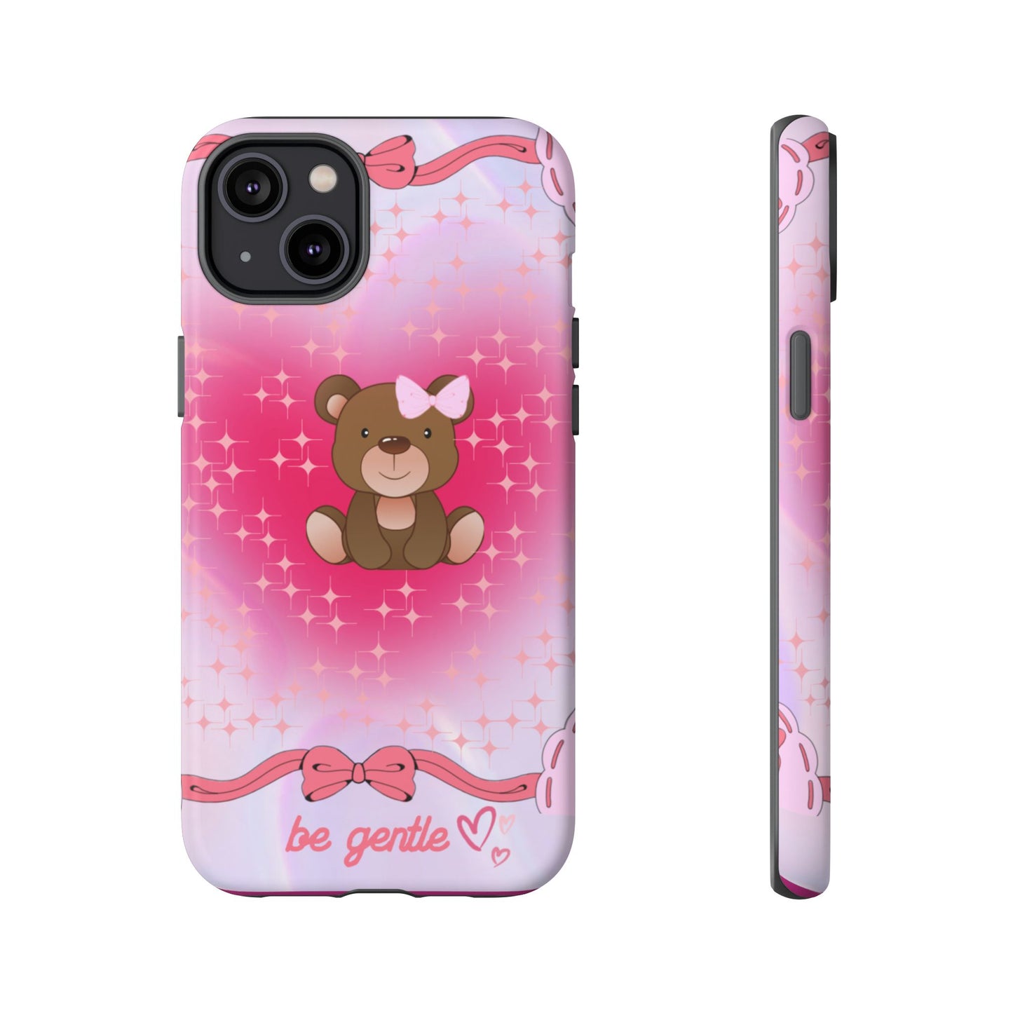 Cute Bear iPhone Case - 'Be Gentle' Design for Kids & Animal Lovers