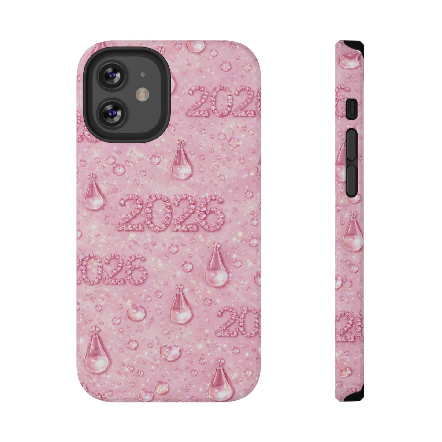 2026 Pink Waterdrop Phone Case — Impact-Resistant Protective Cover