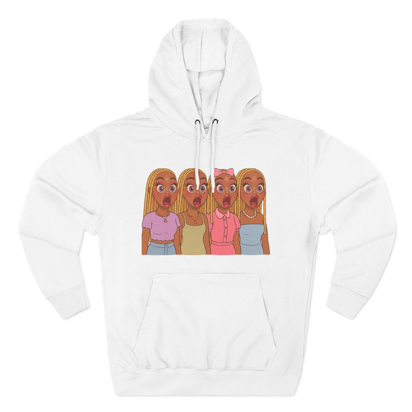 The Shocked BestiesFleece Hoodie with Three-Panel Design