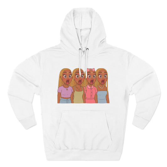 The Shocked BestiesFleece Hoodie with Three-Panel Design