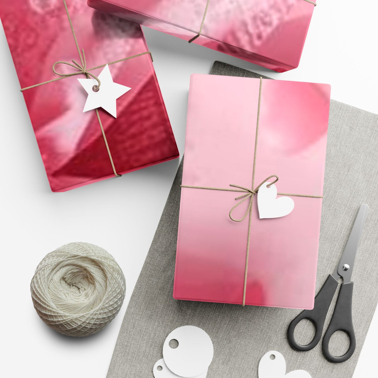 Gift Wrap Paper - Pink Bow & Ribbon Floral Pattern, Decorative Wrapping Sheet for Birthdays, Valentine’s Day, Anniversaries