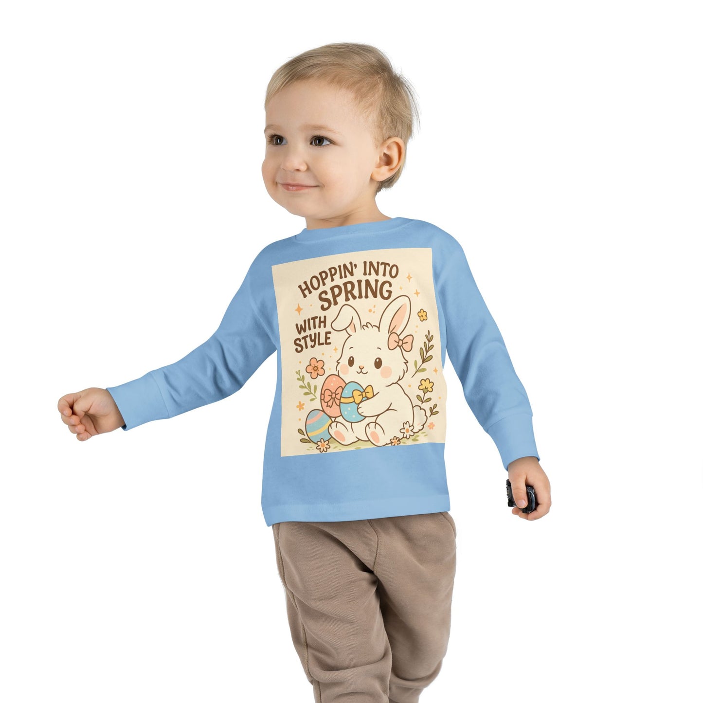 Toddler Long Sleeve Tee - Hoppin' Into Spring with Style