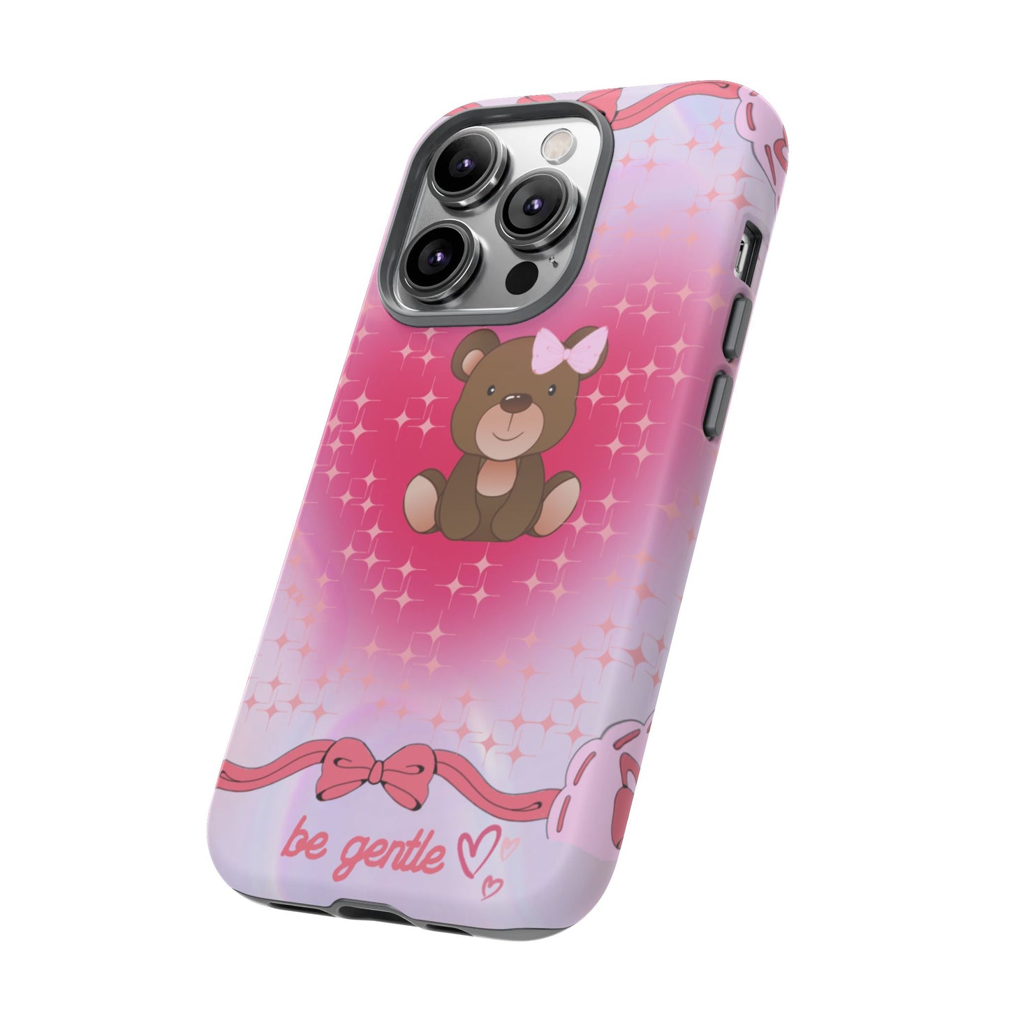 Cute Bear iPhone Case - 'Be Gentle' Design for Kids & Animal Lovers