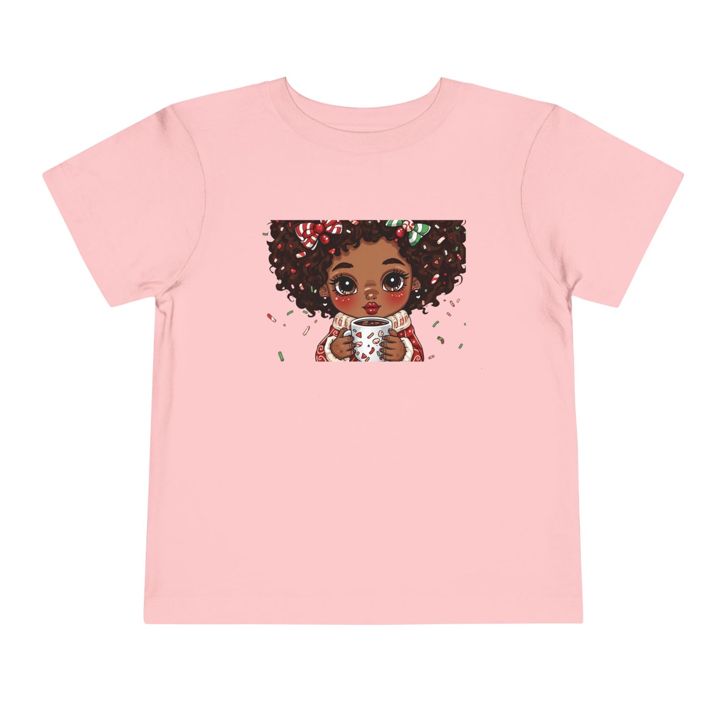 Toddler Tee — Cute Baby Girl Holding Cup Kids Shirt