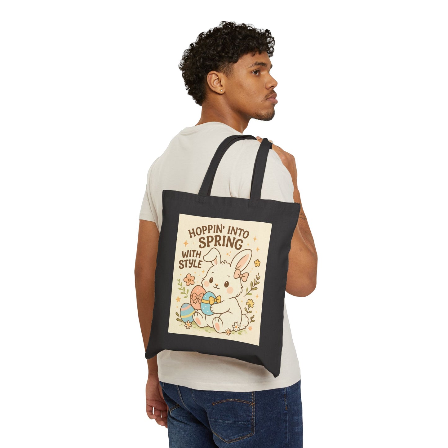 Cute Spring Bunny Tote Bag - 'Hoppin’ Into Spring with Style'