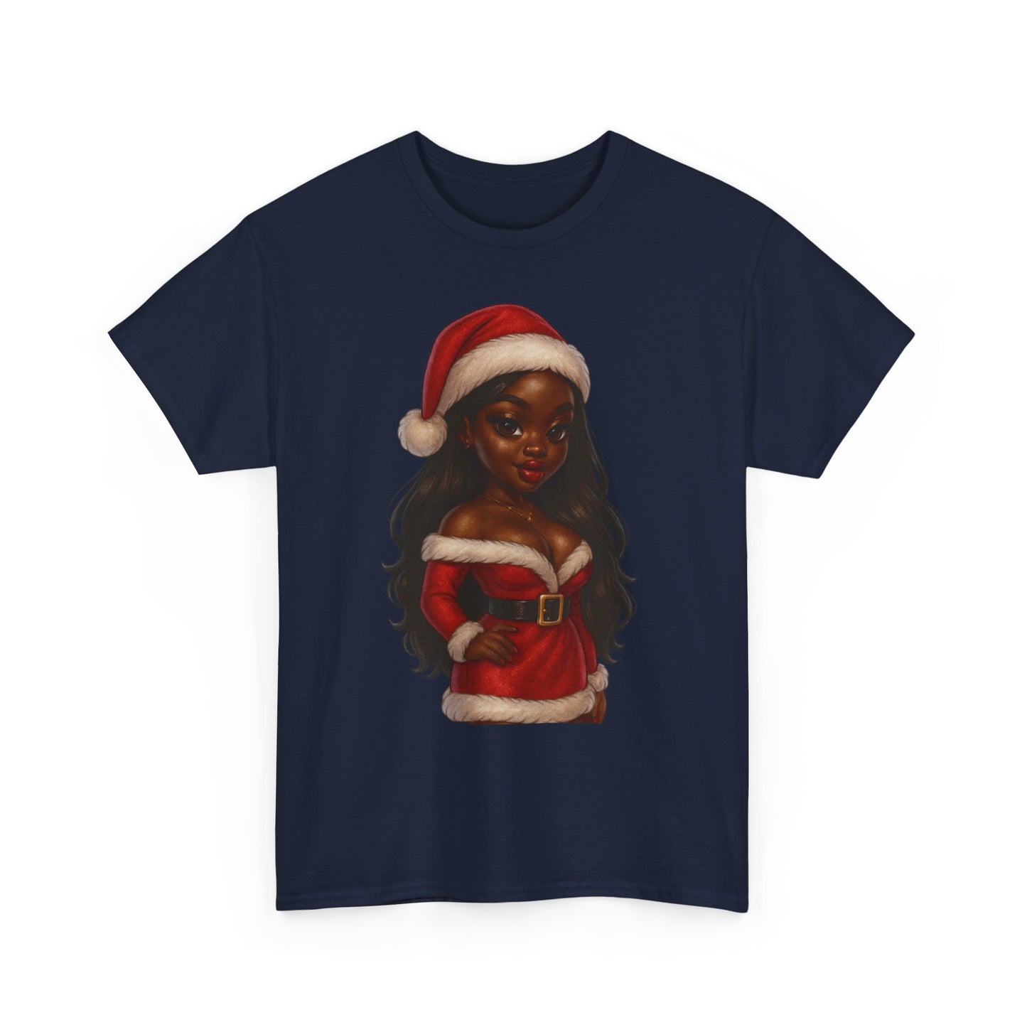 Santa Girl Christmas T‑Shirt — Festive Black Santa Claus Costume Tee