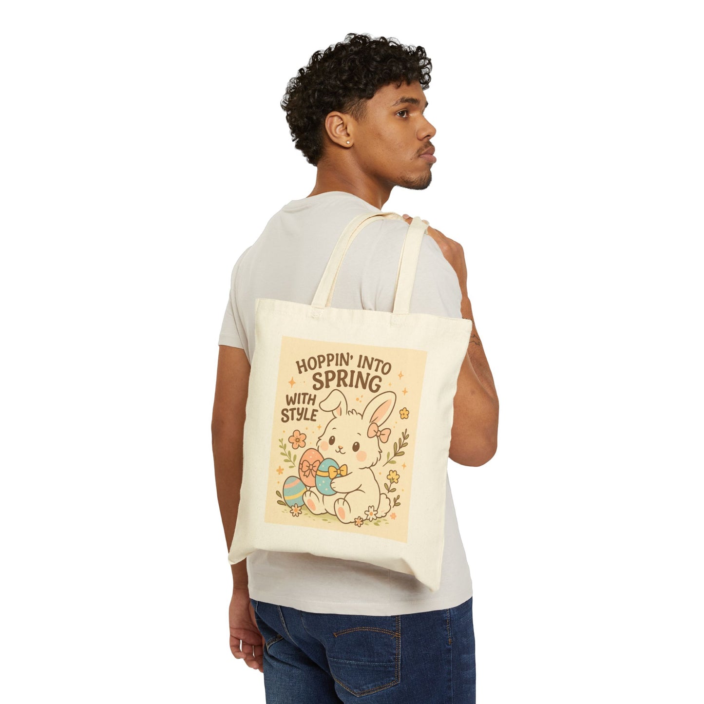 Cute Spring Bunny Tote Bag - 'Hoppin’ Into Spring with Style'