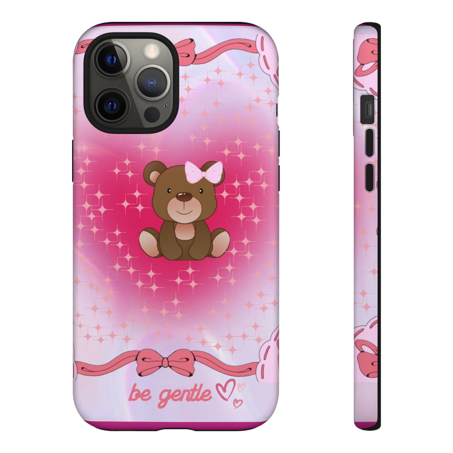 Cute Bear iPhone Case - 'Be Gentle' Design for Kids & Animal Lovers