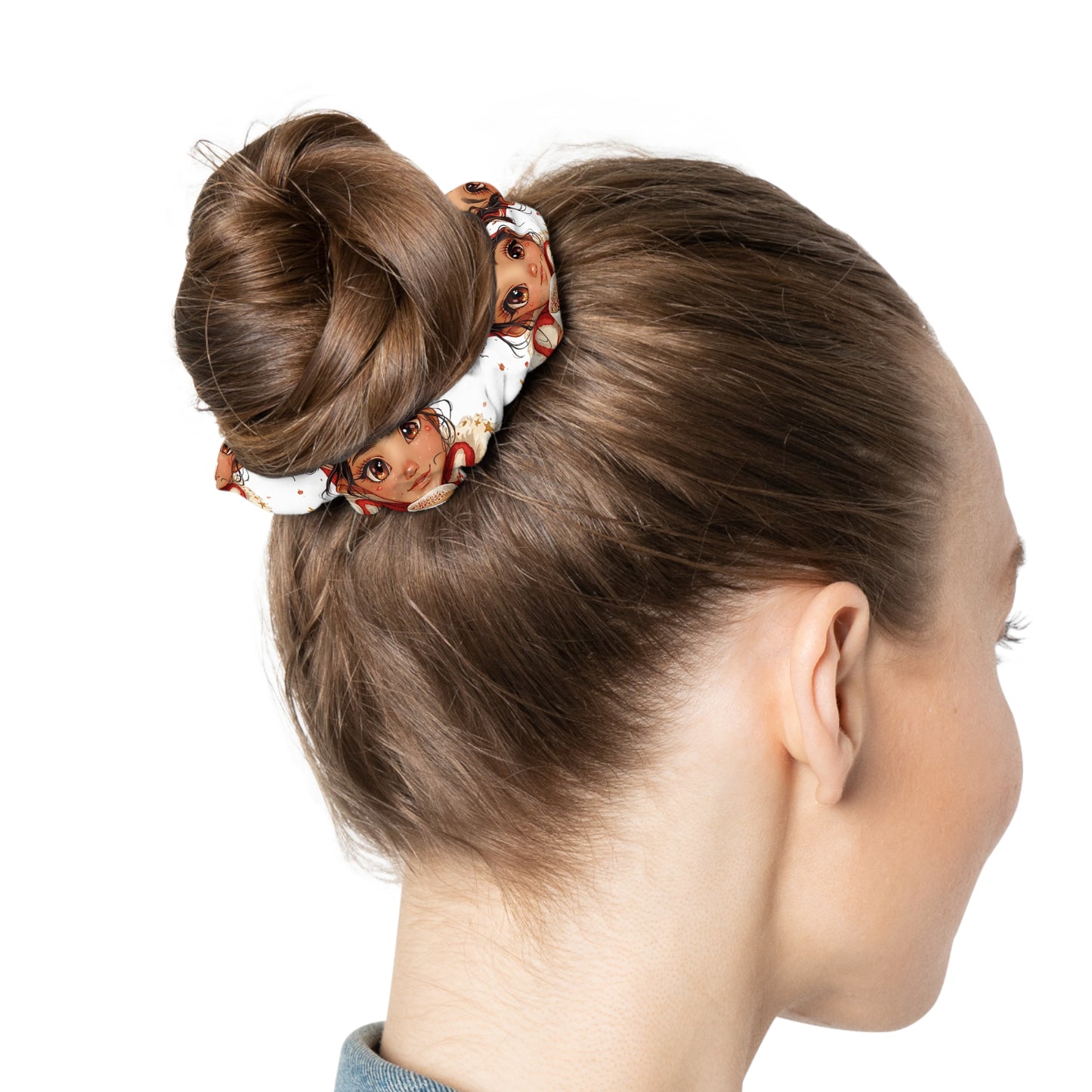 Anime Girl Art Scrunchie — Cute Kawaii Hair Accessory