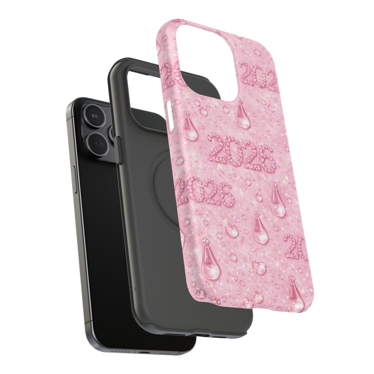 2026 Pink Waterdrop Phone Case — Impact-Resistant Protective Cover
