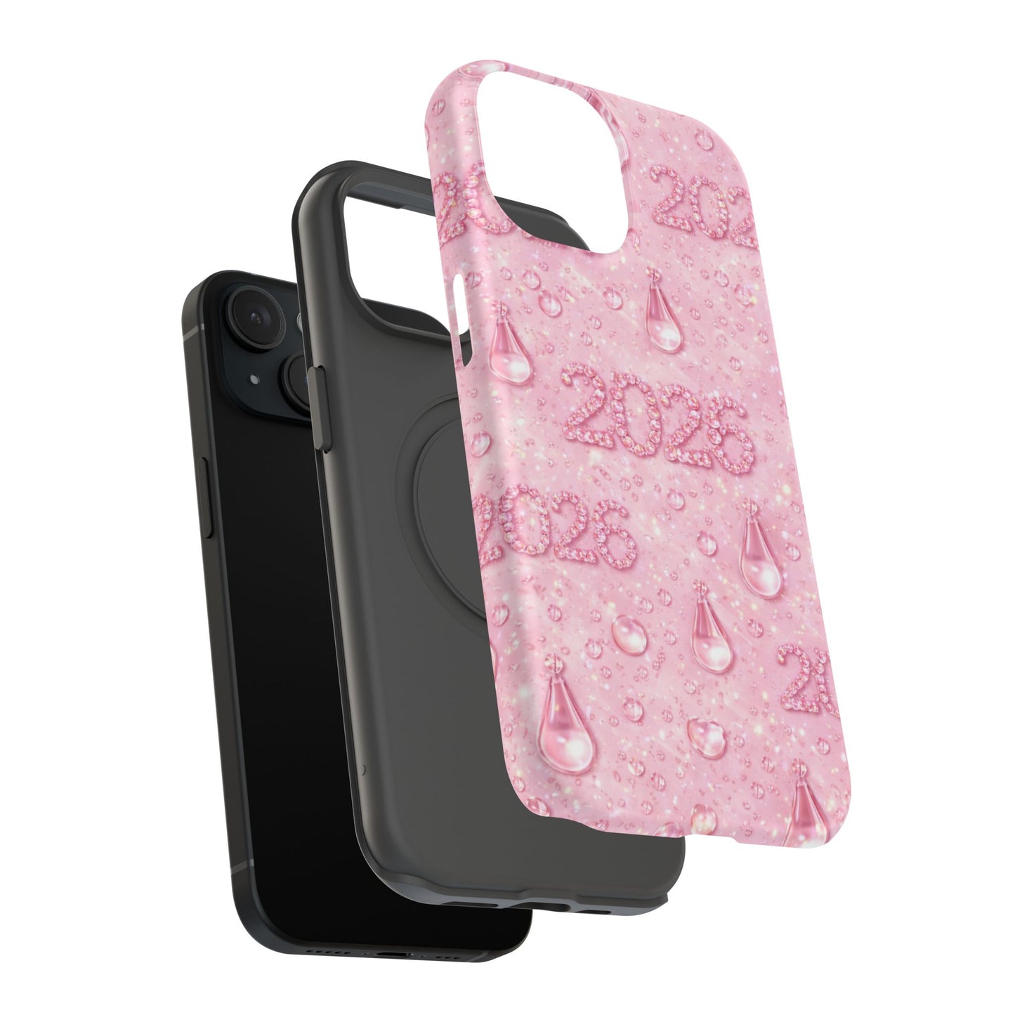 2026 Pink Waterdrop Phone Case — Impact-Resistant Protective Cover