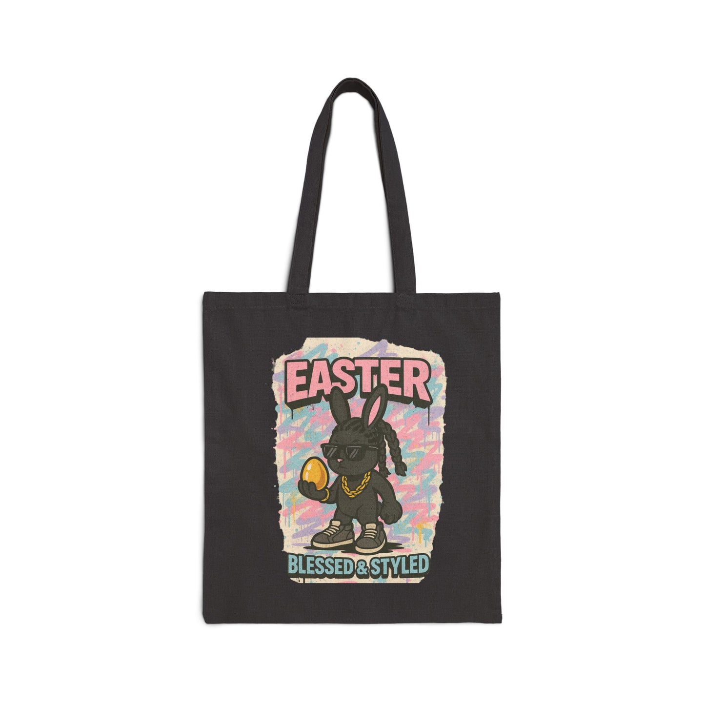 Easter Bunny Cotton Canvas Tote Bag - Blessed & Styled