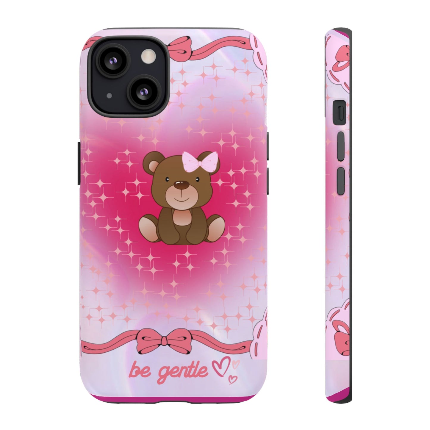 Cute Bear iPhone Case - 'Be Gentle' Design for Kids & Animal Lovers