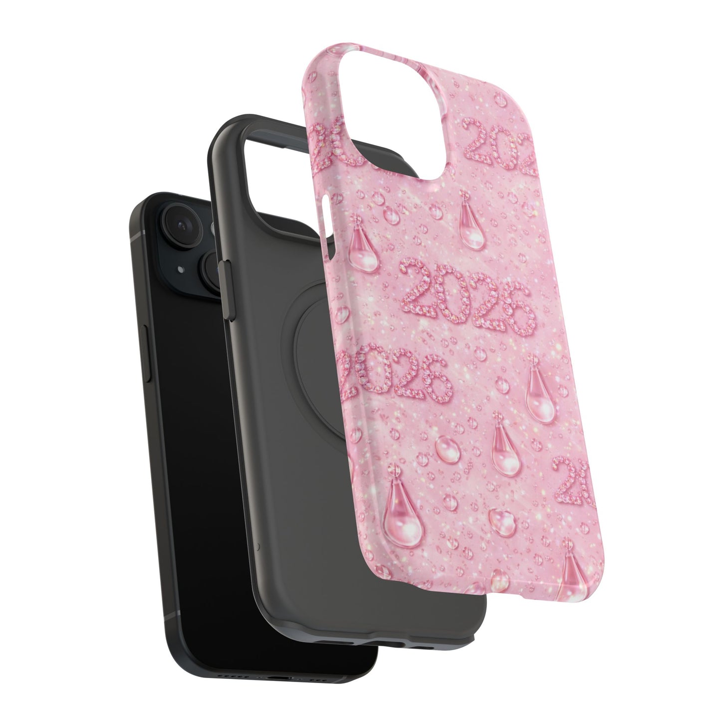 2026 Pink Waterdrop Phone Case — Impact-Resistant Protective Cover