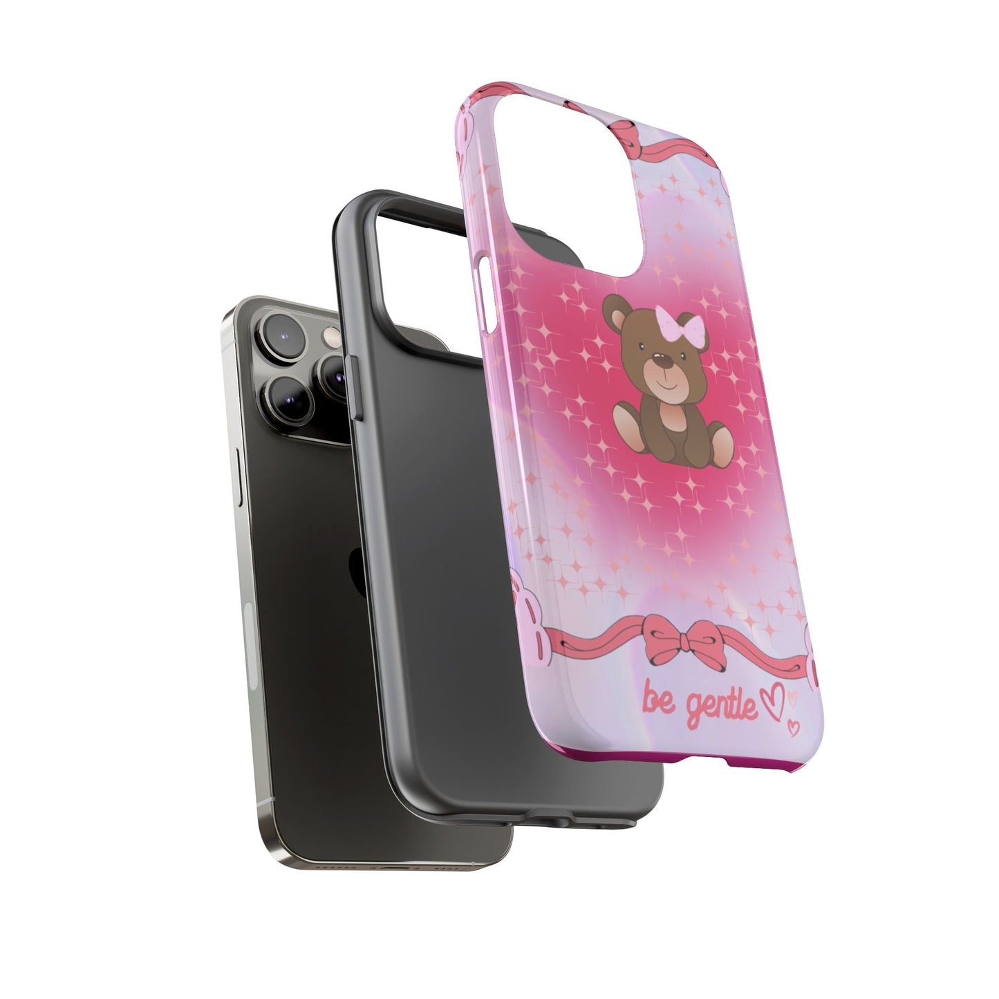 Cute Bear iPhone Case - 'Be Gentle' Design for Kids & Animal Lovers