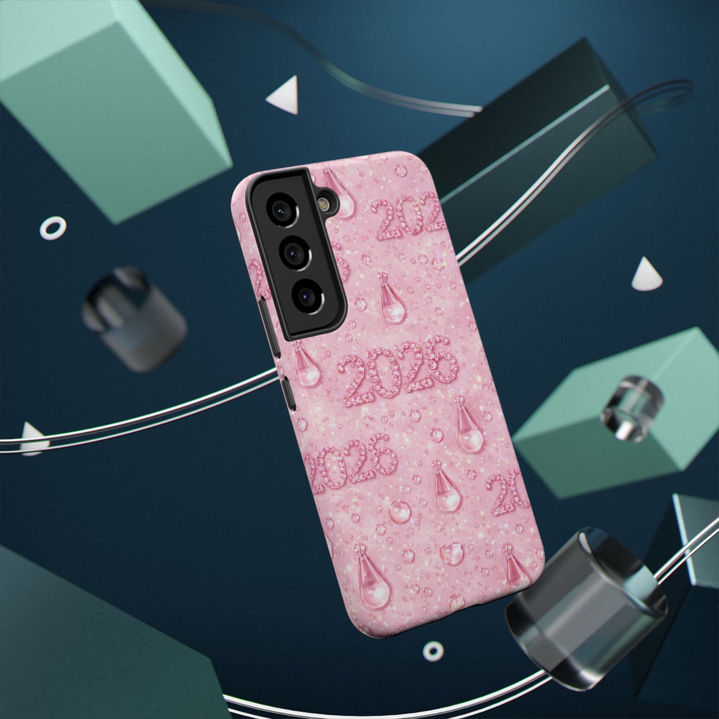 2026 Pink Waterdrop Phone Case — Impact-Resistant Protective Cover