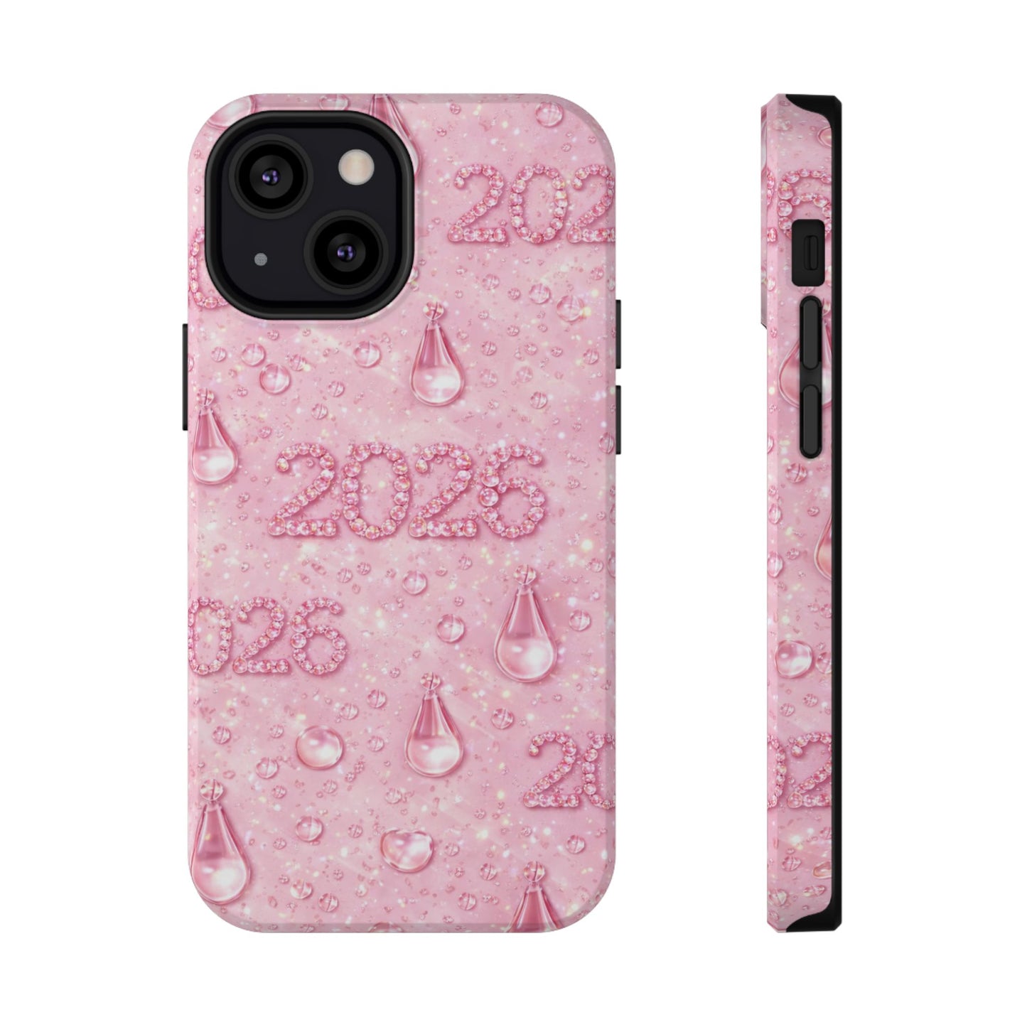 2026 Pink Waterdrop Phone Case — Impact-Resistant Protective Cover