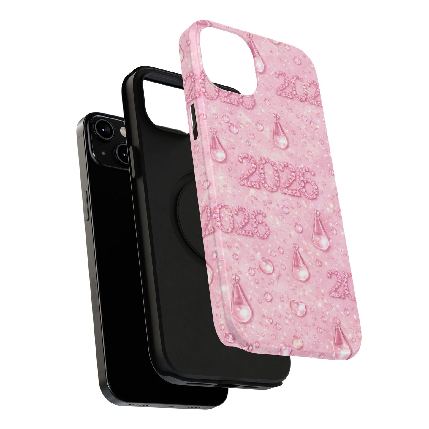 2026 Pink Waterdrop Phone Case — Impact-Resistant Protective Cover