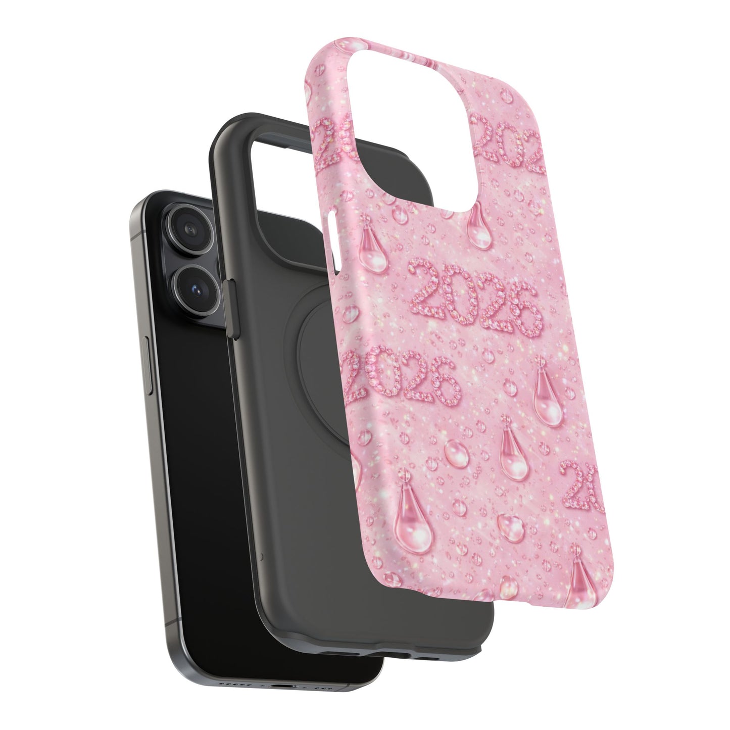 2026 Pink Waterdrop Phone Case — Impact-Resistant Protective Cover