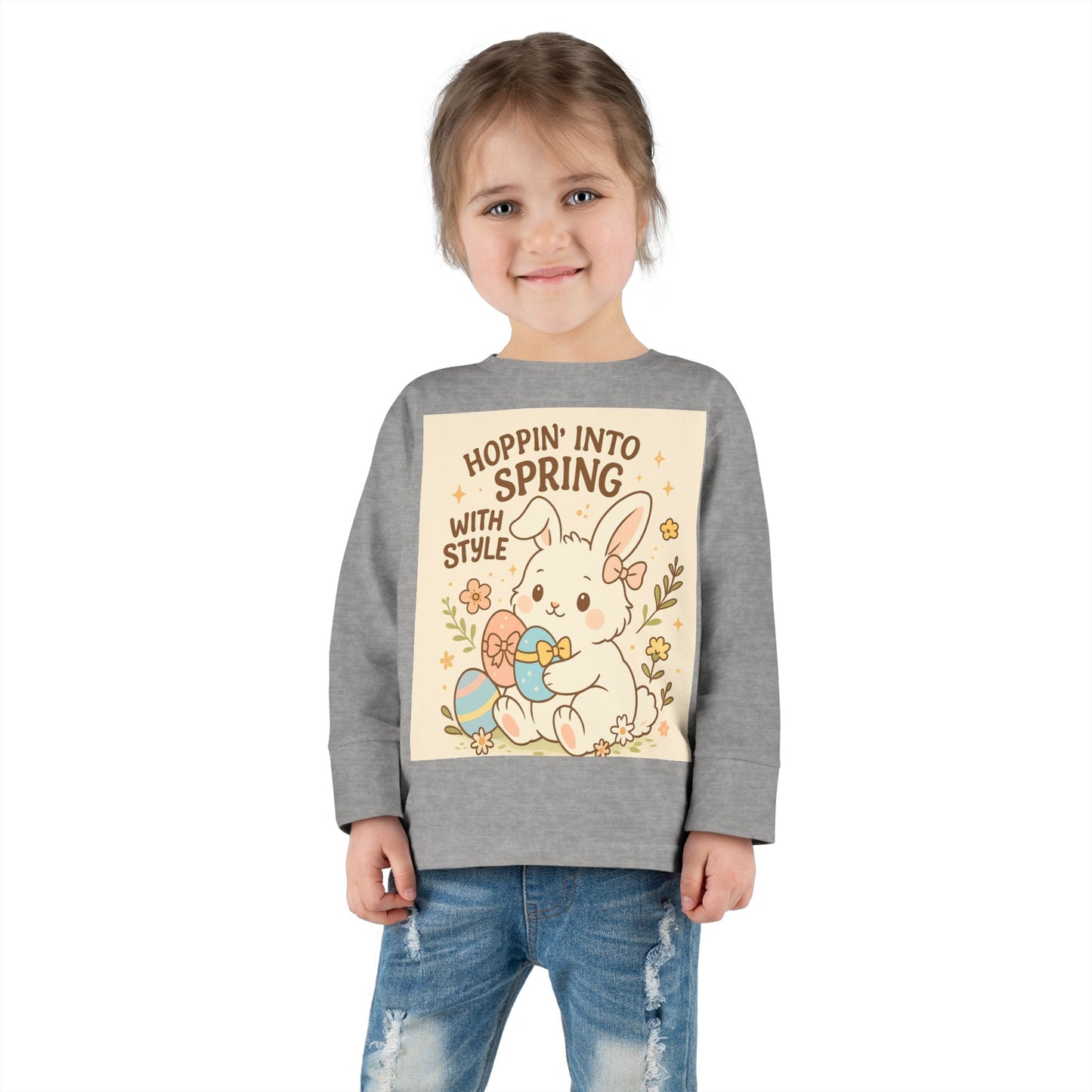 Toddler Long Sleeve Tee - Hoppin' Into Spring with Style