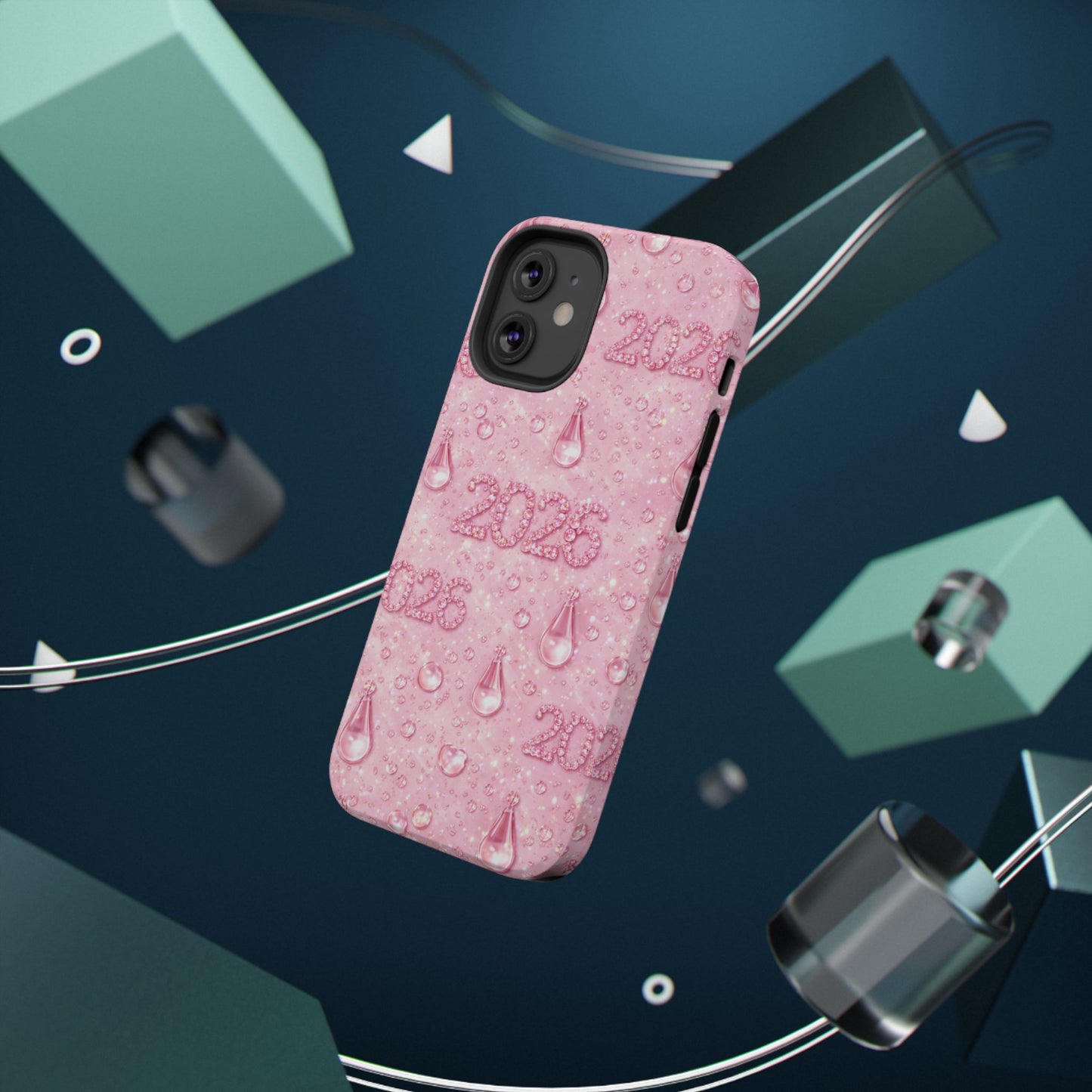 2026 Pink Waterdrop Phone Case — Impact-Resistant Protective Cover