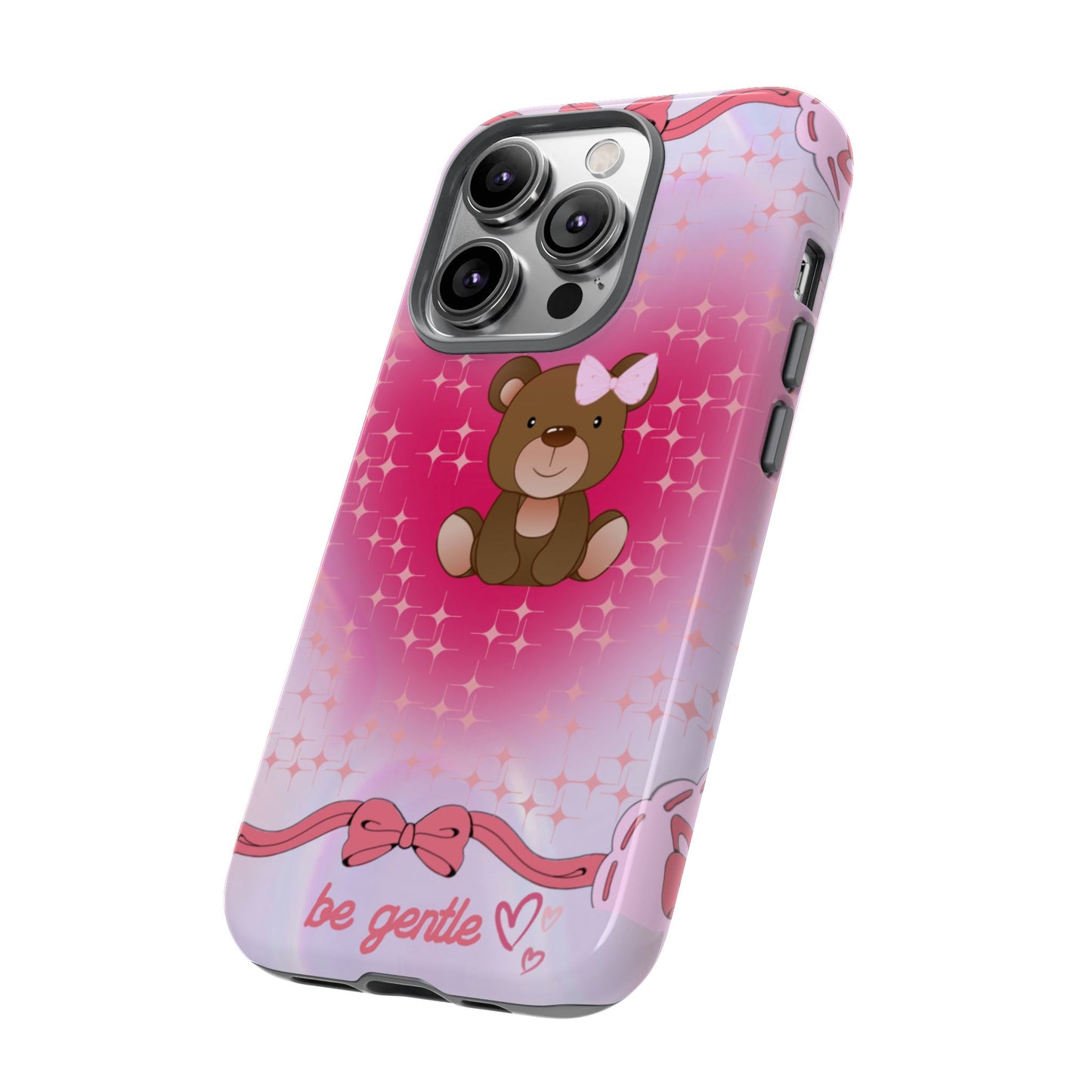 Cute Bear iPhone Case - 'Be Gentle' Design for Kids & Animal Lovers