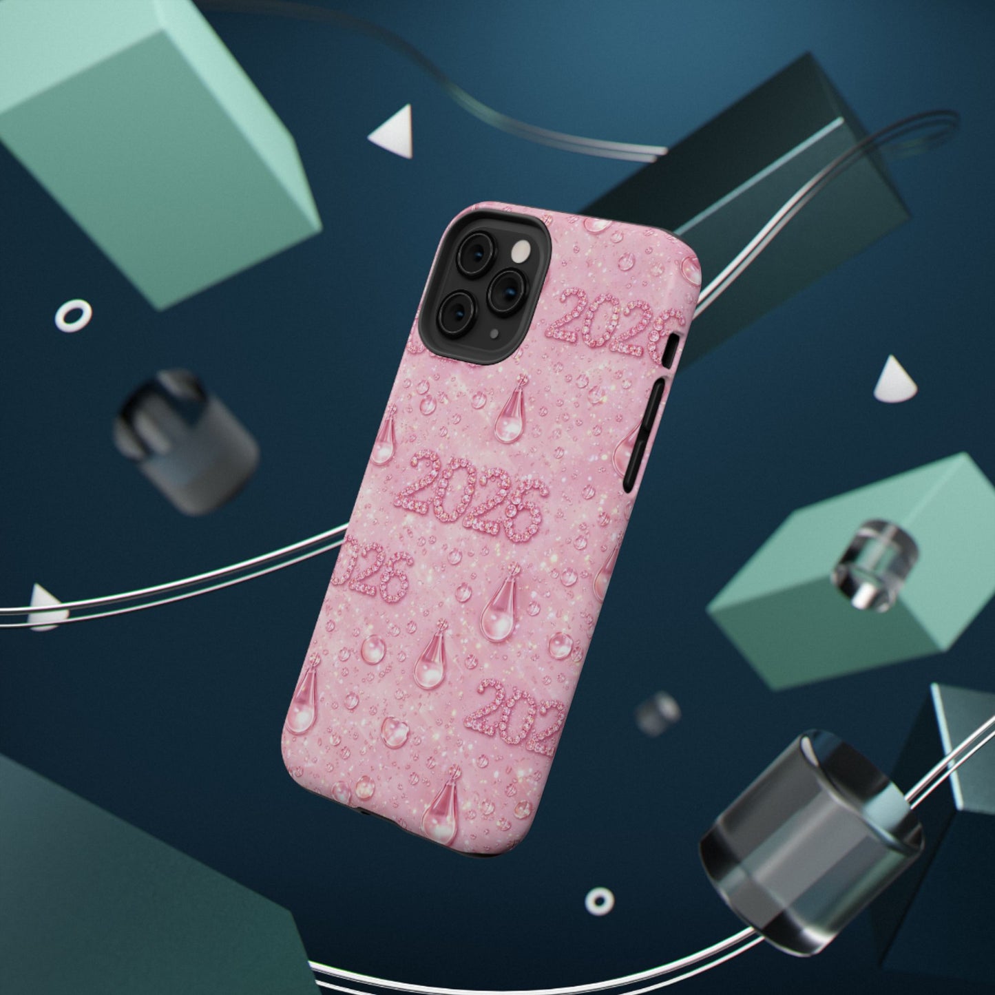 2026 Pink Waterdrop Phone Case — Impact-Resistant Protective Cover