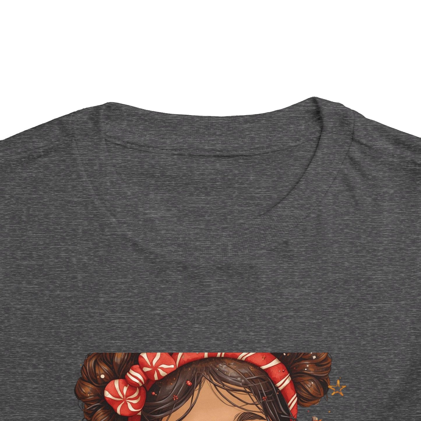 Toddler Tee — Cute Girl Holding Hot Cocoa Illustration (Holiday Cozy Kids Shirt)