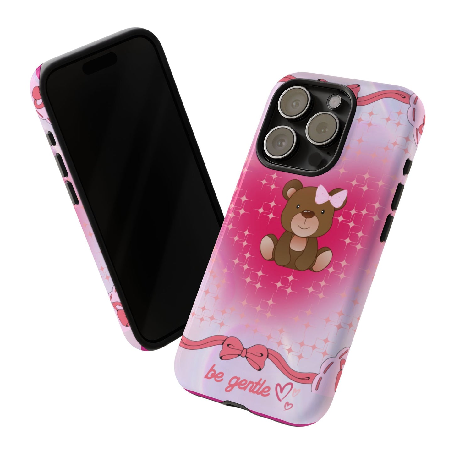 Cute Bear iPhone Case - 'Be Gentle' Design for Kids & Animal Lovers