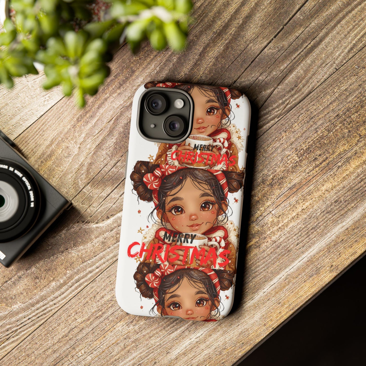 Christmas Girl Phone Case — "Merry Christmas" Cute Holiday Phone Cover
