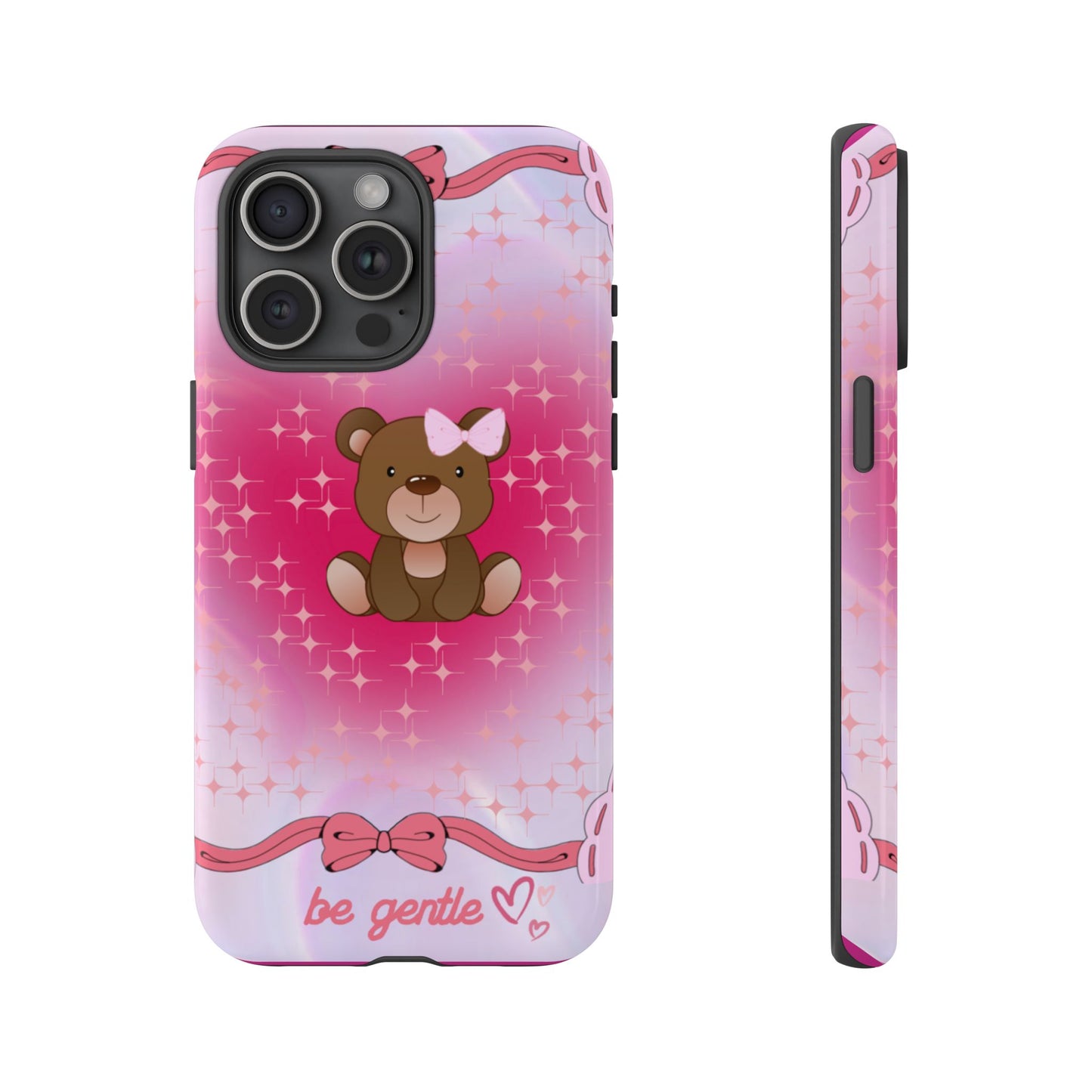 Cute Bear iPhone Case - 'Be Gentle' Design for Kids & Animal Lovers