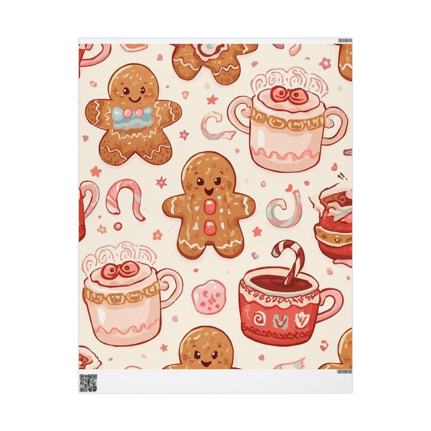 Holiday Gingerbread & Cocoa Wrapping Paper Roll — Cute Christmas Gift Wrap