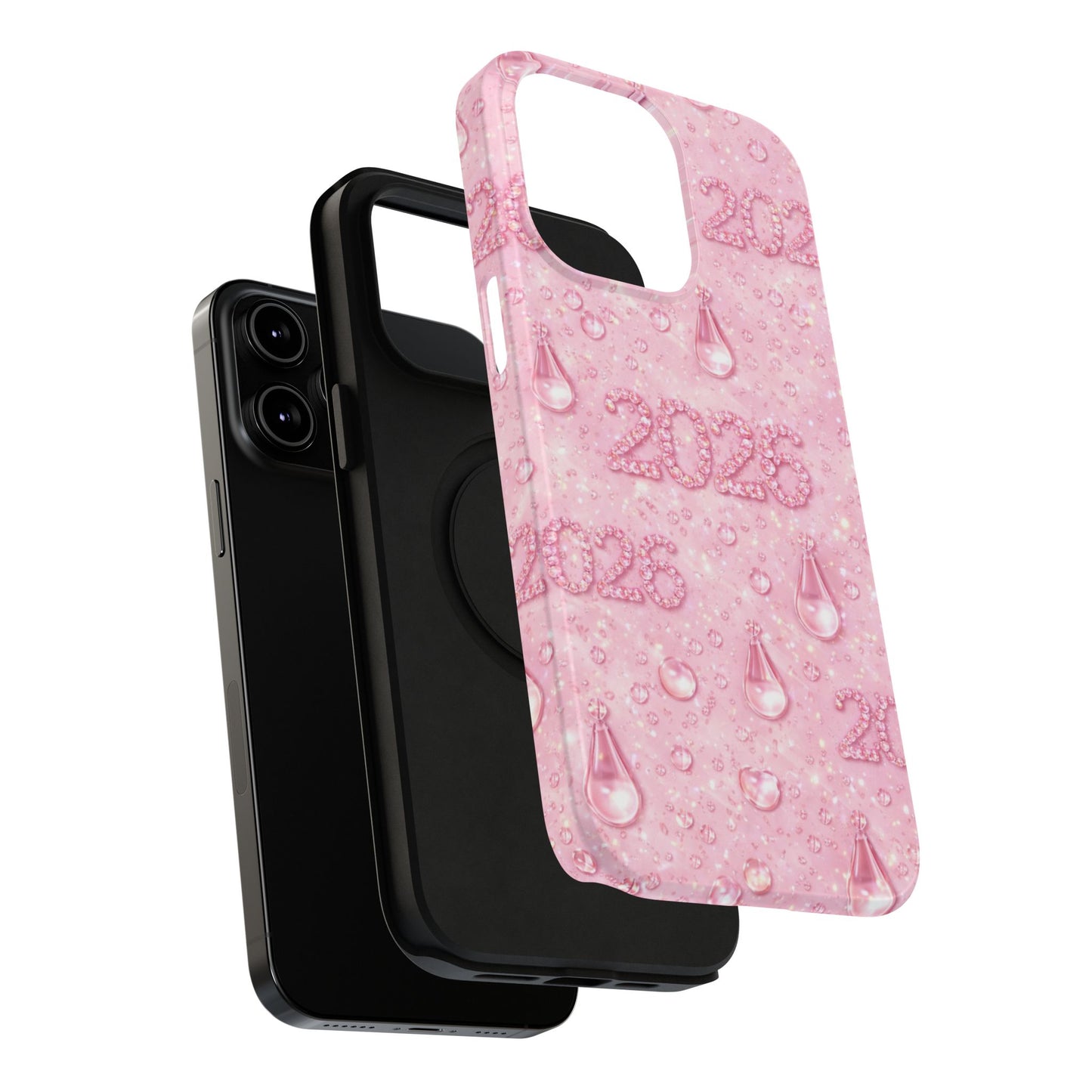 2026 Pink Waterdrop Phone Case — Impact-Resistant Protective Cover