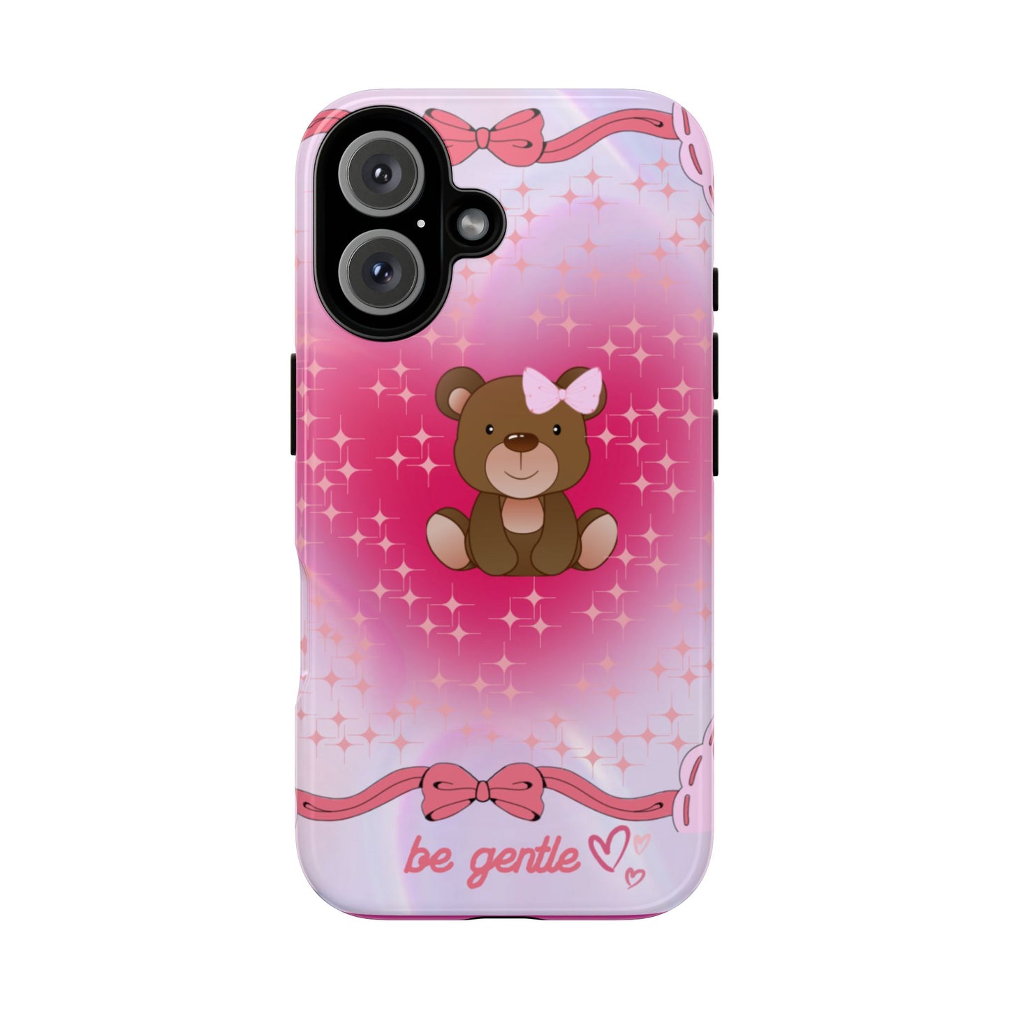 Cute Bear iPhone Case - 'Be Gentle' Design for Kids & Animal Lovers