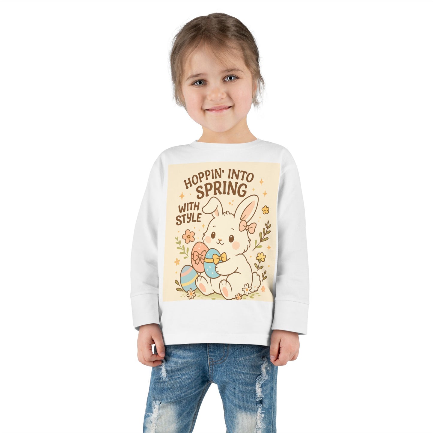 Toddler Long Sleeve Tee - Hoppin' Into Spring with Style
