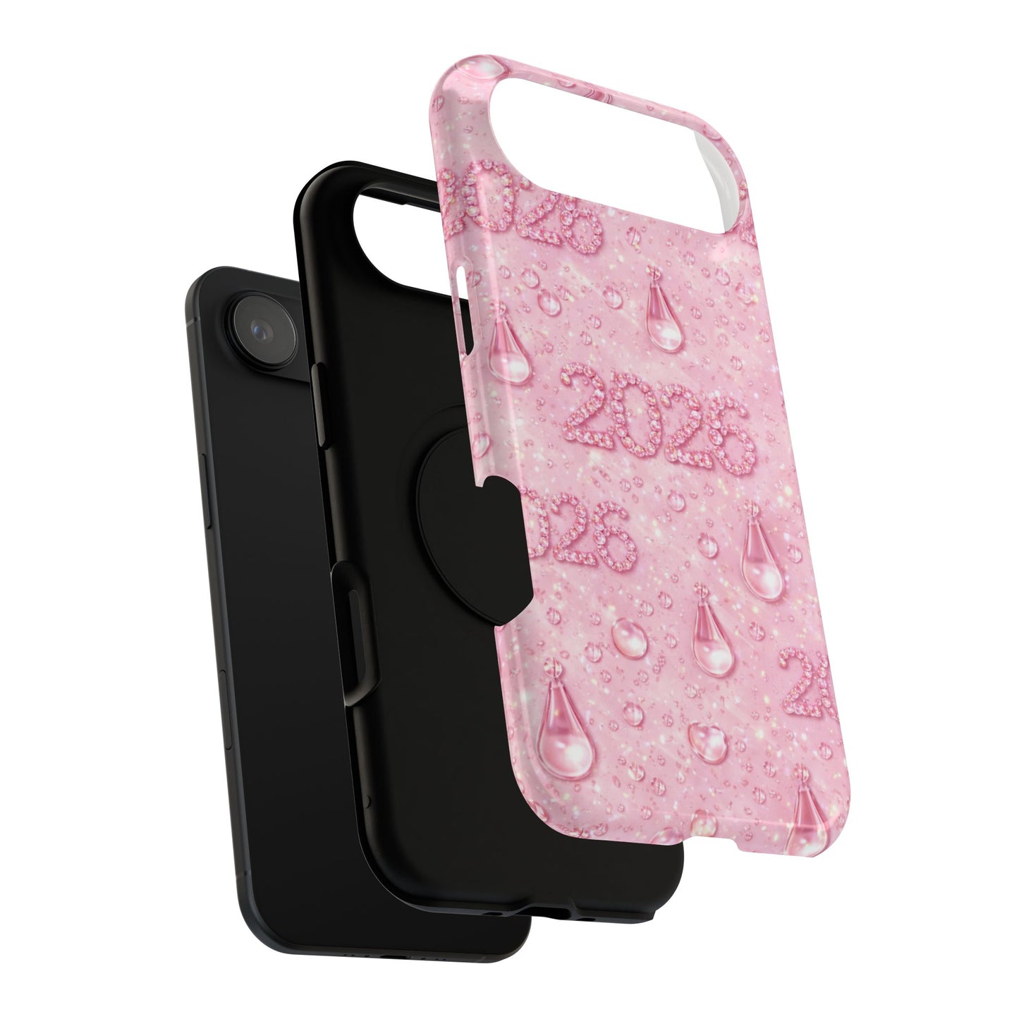 2026 Pink Waterdrop Phone Case — Impact-Resistant Protective Cover