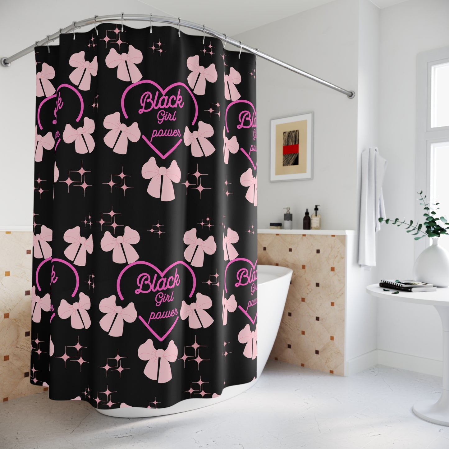 Empowering Black Girl Power Shower Curtain - Stylish Bathroom Decor
