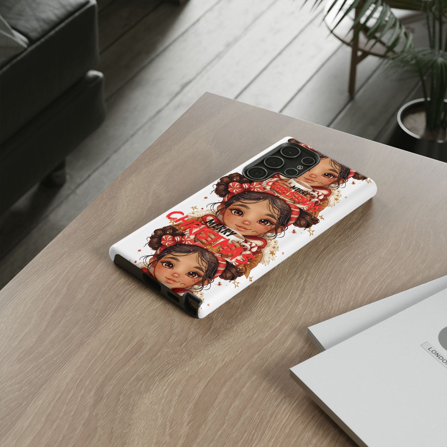 Christmas Girl Phone Case — "Merry Christmas" Cute Holiday Phone Cover