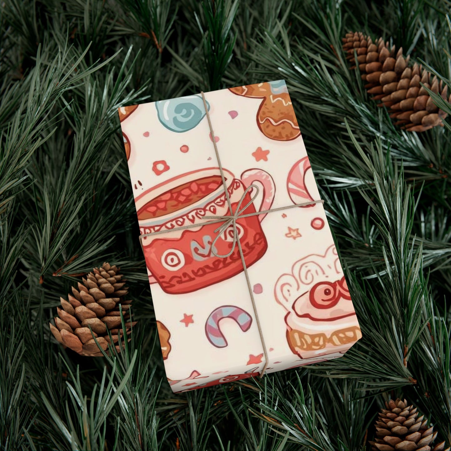 Wrapping Paper — Cute Gingerbread & Holiday Sweets Pattern