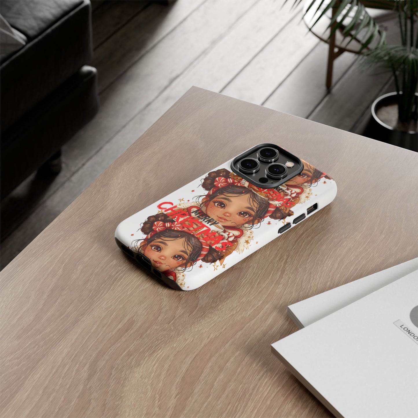 Christmas Girl Phone Case — "Merry Christmas" Cute Holiday Phone Cover