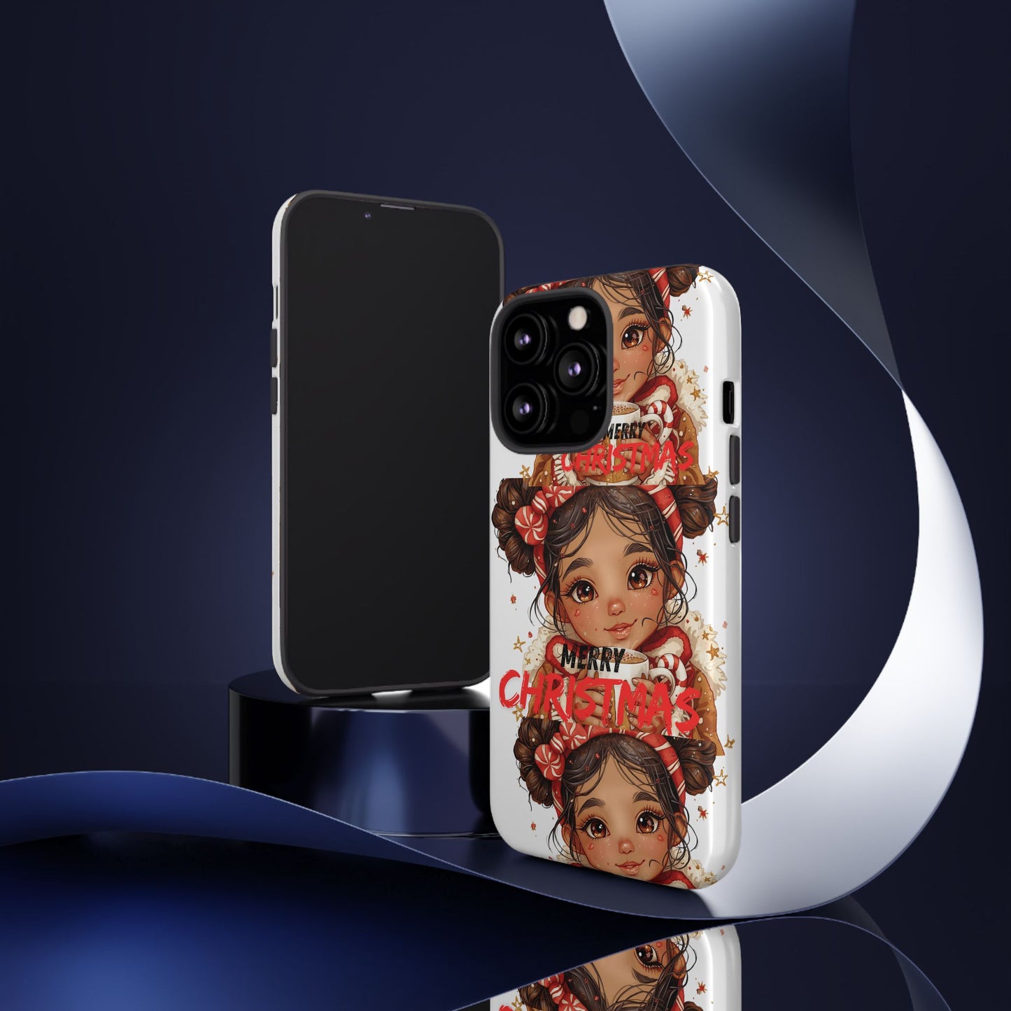 Christmas Girl Phone Case — "Merry Christmas" Cute Holiday Phone Cover