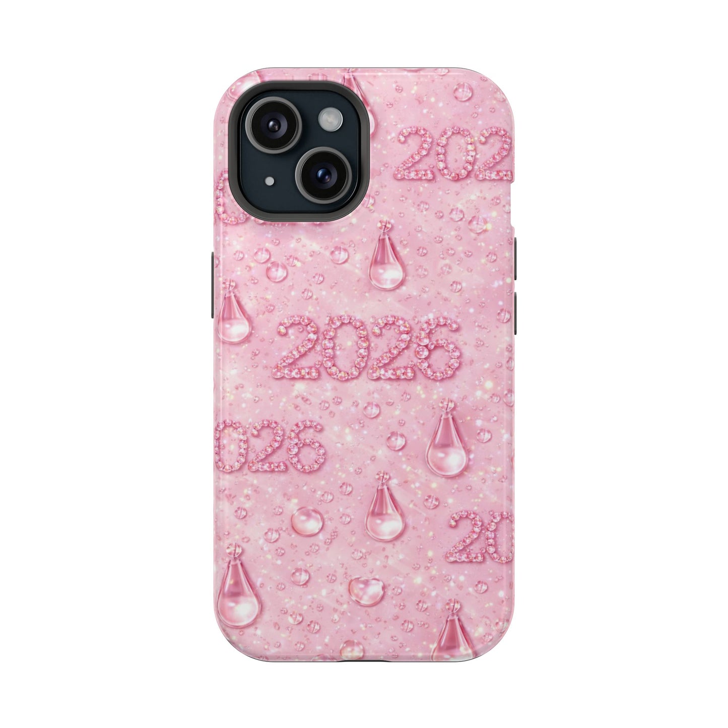 2026 Pink Waterdrop Phone Case — Impact-Resistant Protective Cover