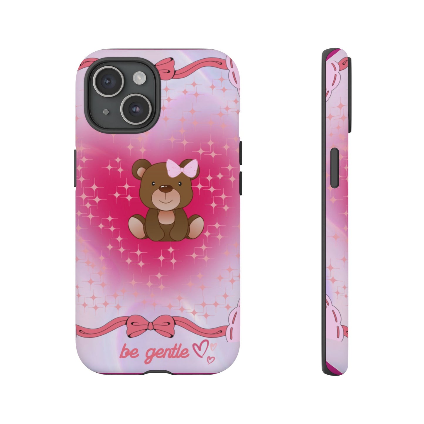 Cute Bear iPhone Case - 'Be Gentle' Design for Kids & Animal Lovers