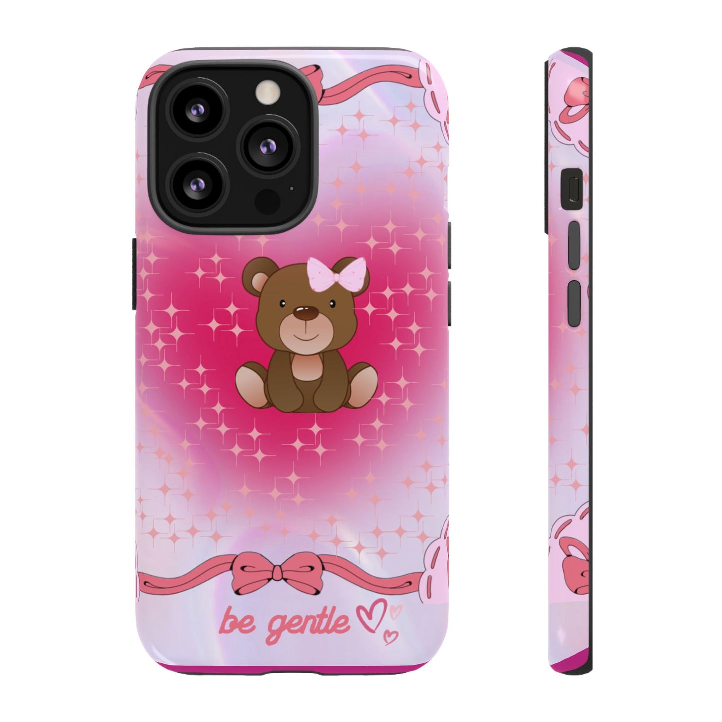 Cute Bear iPhone Case - 'Be Gentle' Design for Kids & Animal Lovers